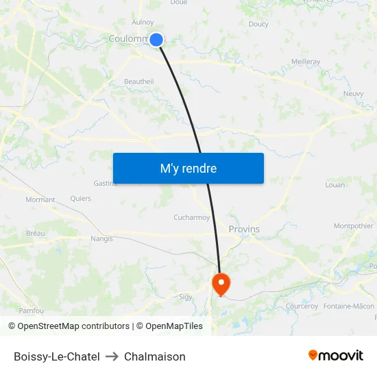 Boissy-Le-Chatel to Chalmaison map