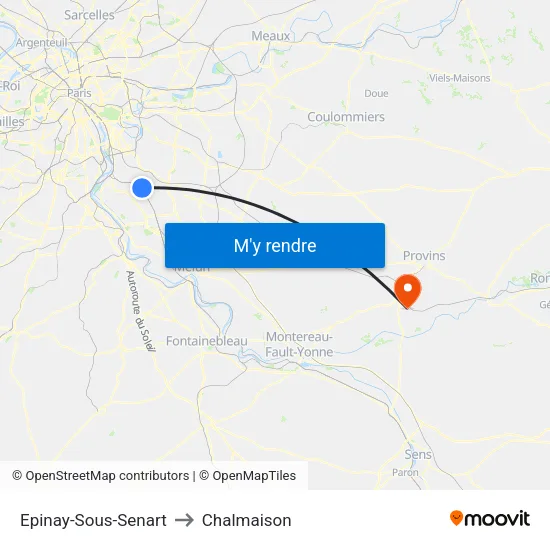 Epinay-Sous-Senart to Chalmaison map