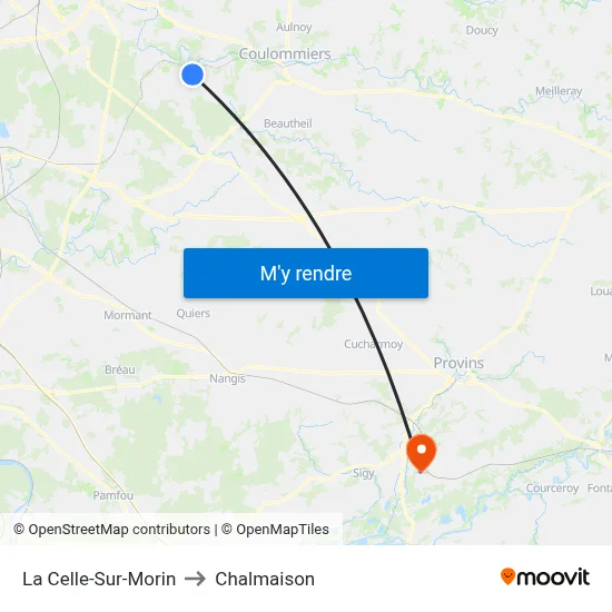 La Celle-Sur-Morin to Chalmaison map