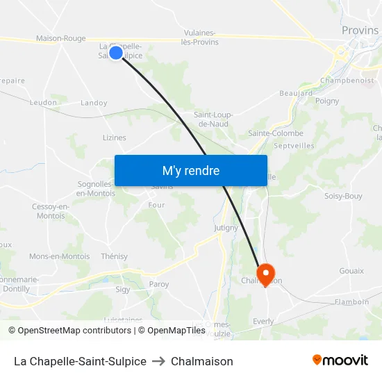 La Chapelle-Saint-Sulpice to Chalmaison map