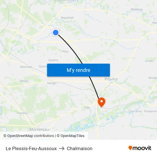 Le Plessis-Feu-Aussoux to Chalmaison map