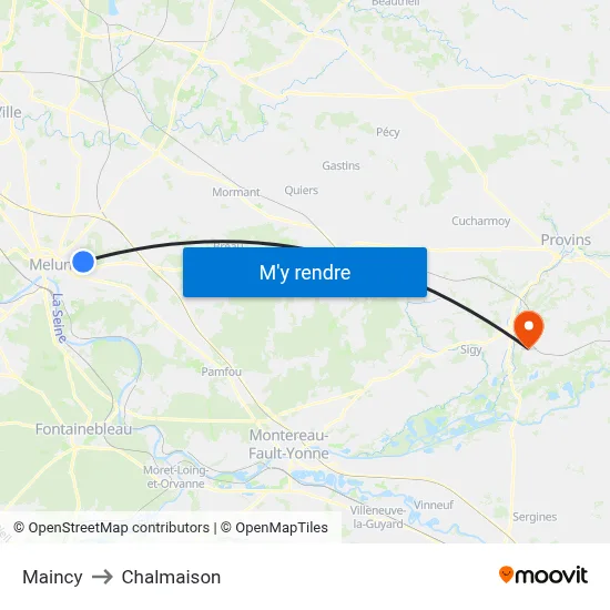 Maincy to Chalmaison map
