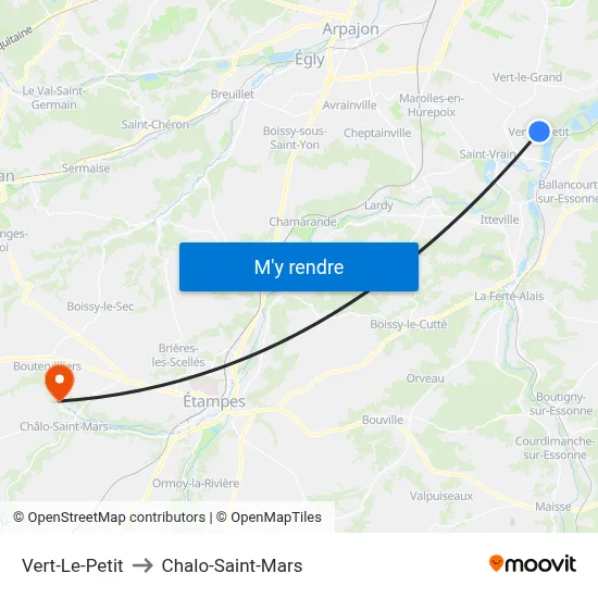 Vert-Le-Petit to Chalo-Saint-Mars map
