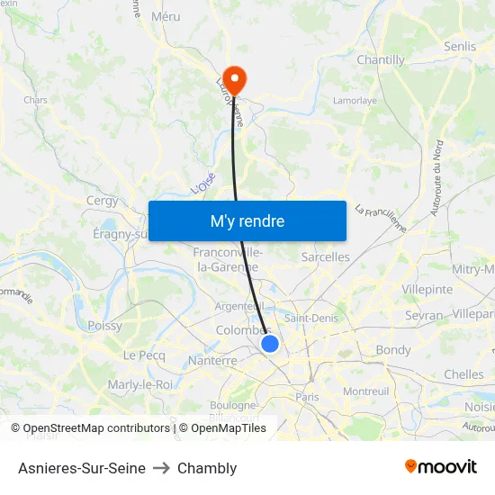 Asnieres-Sur-Seine to Chambly map