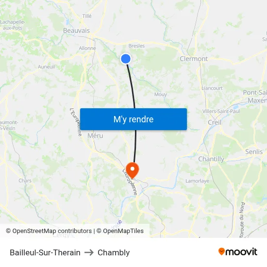Bailleul-Sur-Therain to Chambly map