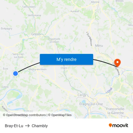 Bray-Et-Lu to Chambly map