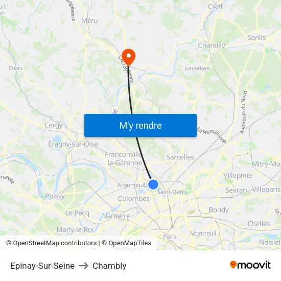 Epinay-Sur-Seine to Chambly map