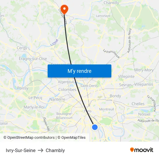 Ivry-Sur-Seine to Chambly map