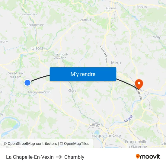 La Chapelle-En-Vexin to Chambly map