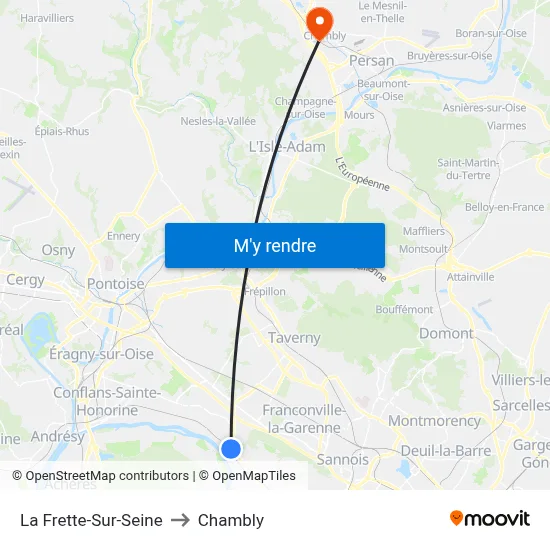 La Frette-Sur-Seine to Chambly map