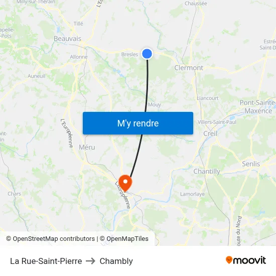La Rue-Saint-Pierre to Chambly map
