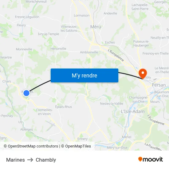 Marines to Chambly map