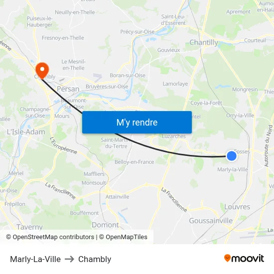 Marly-La-Ville to Chambly map