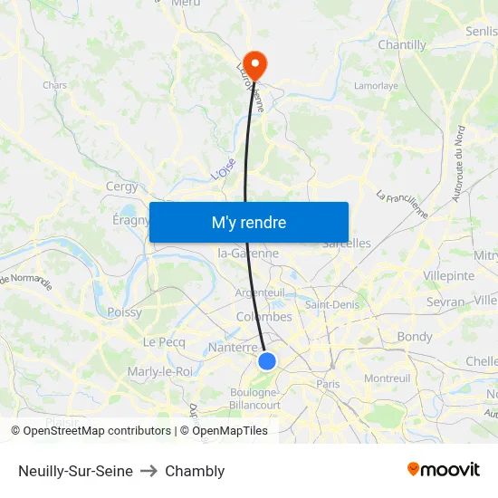 Neuilly-Sur-Seine to Chambly map