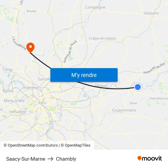 Saacy-Sur-Marne to Chambly map