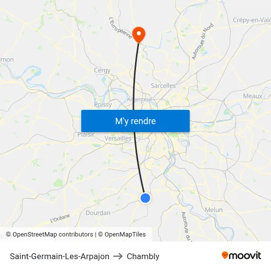 Saint-Germain-Les-Arpajon to Chambly map