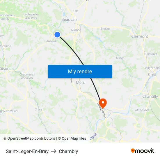 Saint-Leger-En-Bray to Chambly map