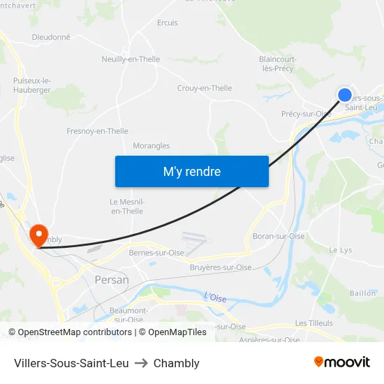 Villers-Sous-Saint-Leu to Chambly map
