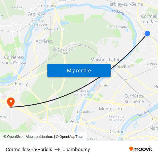 Cormeilles-En-Parisis to Chambourcy map