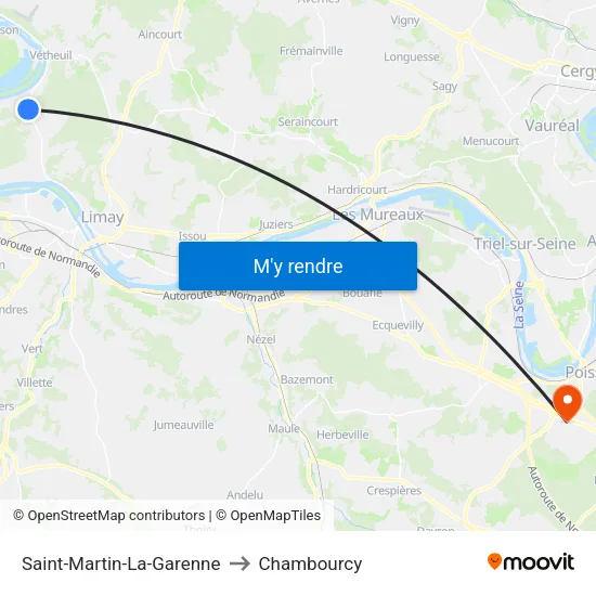 Saint-Martin-La-Garenne to Chambourcy map