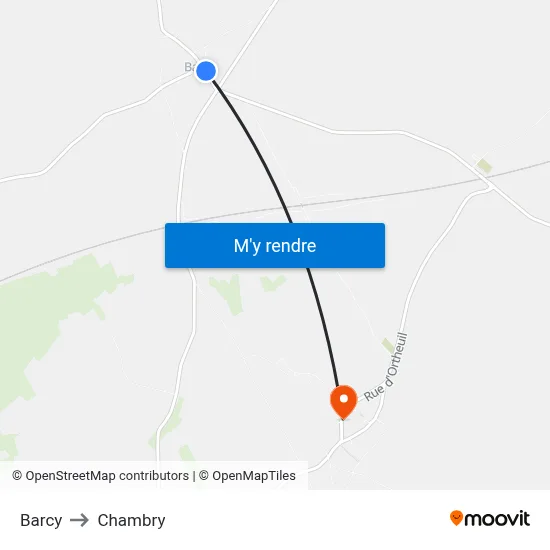 Barcy to Chambry map