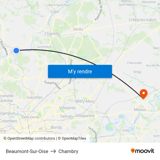 Beaumont-Sur-Oise to Chambry map