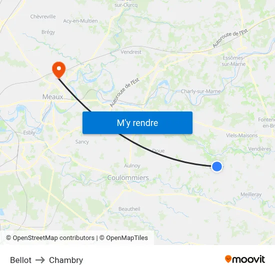 Bellot to Chambry map