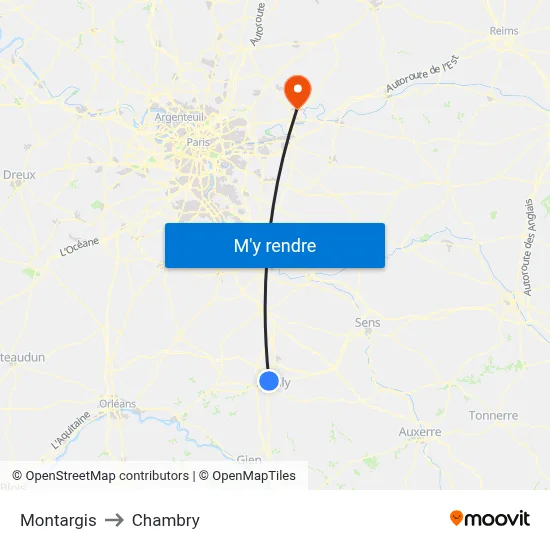 Montargis to Chambry map