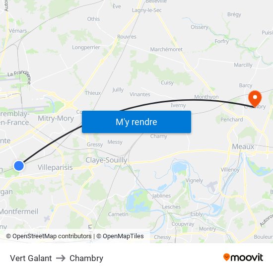 Vert Galant to Chambry map