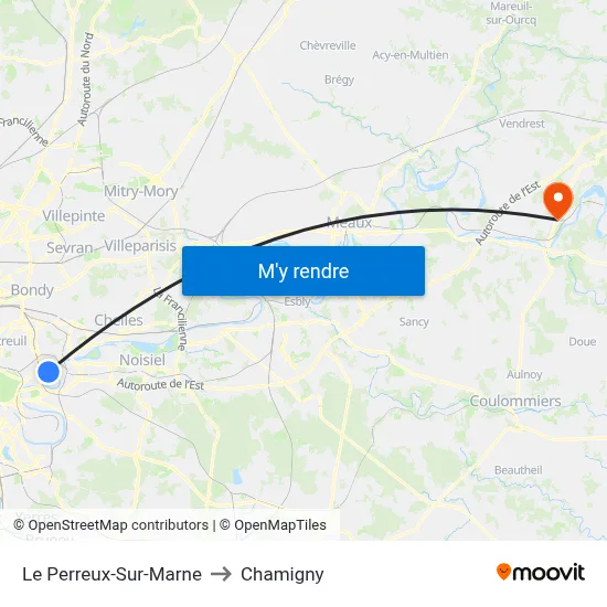 Le Perreux-Sur-Marne to Chamigny map