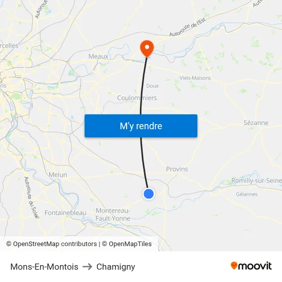 Mons-En-Montois to Chamigny map