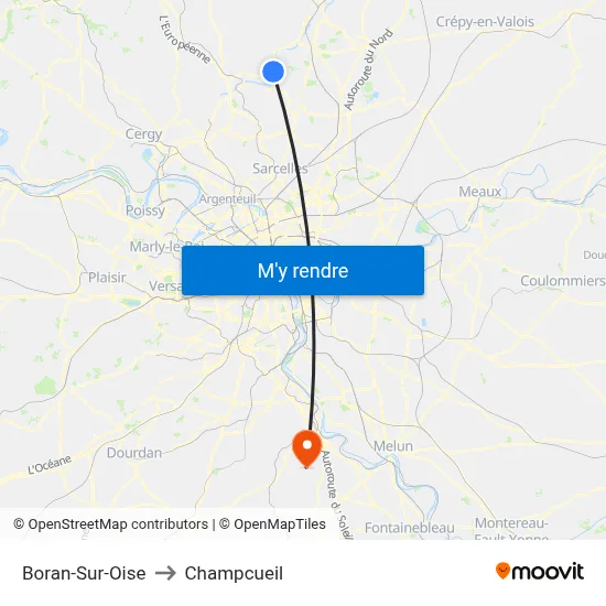 Boran-Sur-Oise to Champcueil map