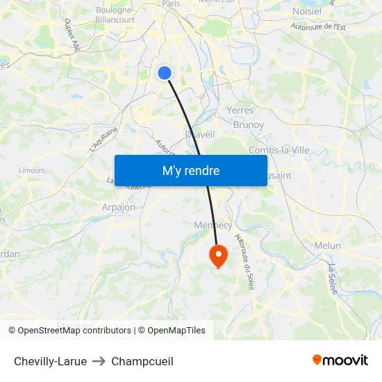 Chevilly-Larue to Champcueil map