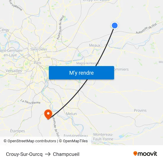 Crouy-Sur-Ourcq to Champcueil map