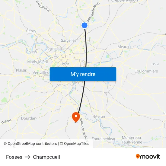 Fosses to Champcueil map