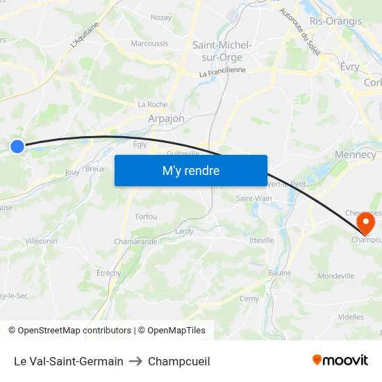 Le Val-Saint-Germain to Champcueil map