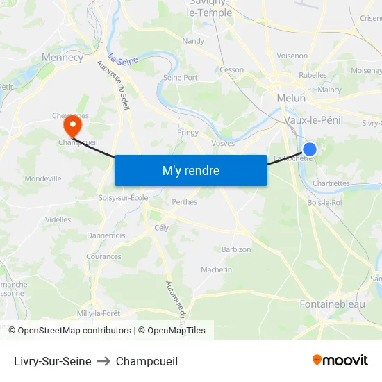 Livry-Sur-Seine to Champcueil map