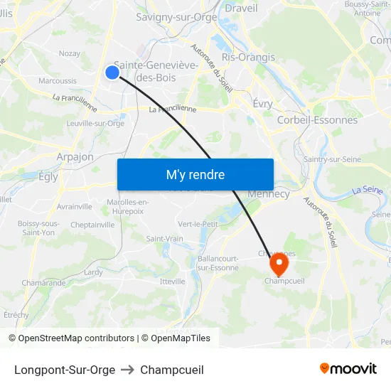 Longpont-Sur-Orge to Champcueil map