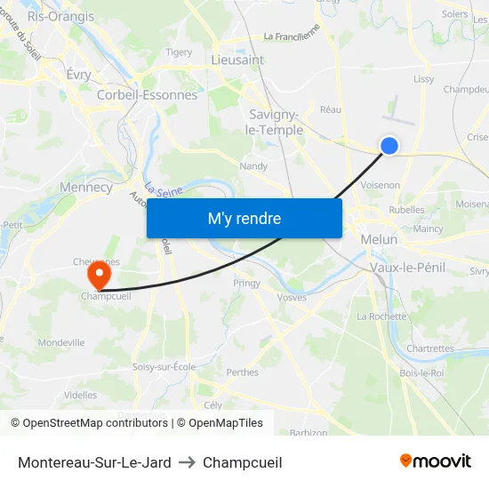 Montereau-Sur-Le-Jard to Champcueil map