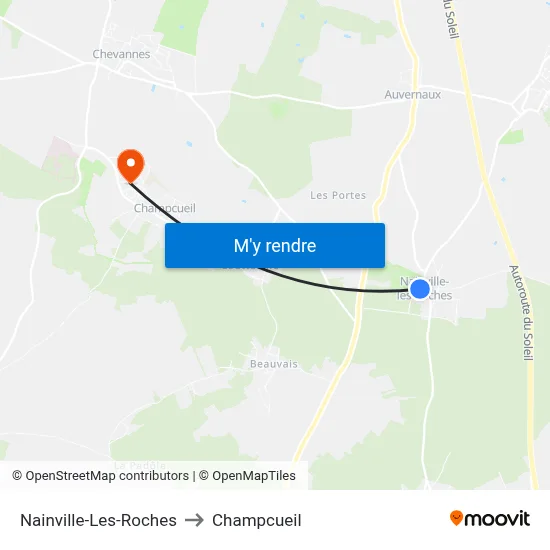 Nainville-Les-Roches to Champcueil map
