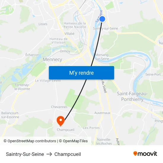 Saintry-Sur-Seine to Champcueil map