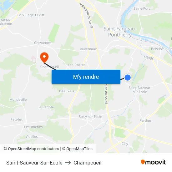 Saint-Sauveur-Sur-Ecole to Champcueil map