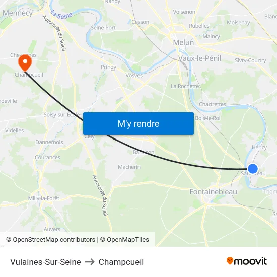 Vulaines-Sur-Seine to Champcueil map