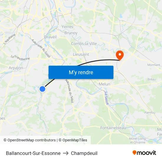 Ballancourt-Sur-Essonne to Champdeuil map