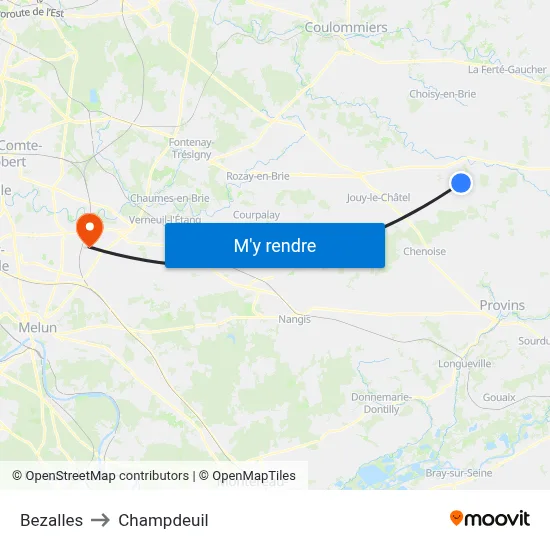 Bezalles to Champdeuil map