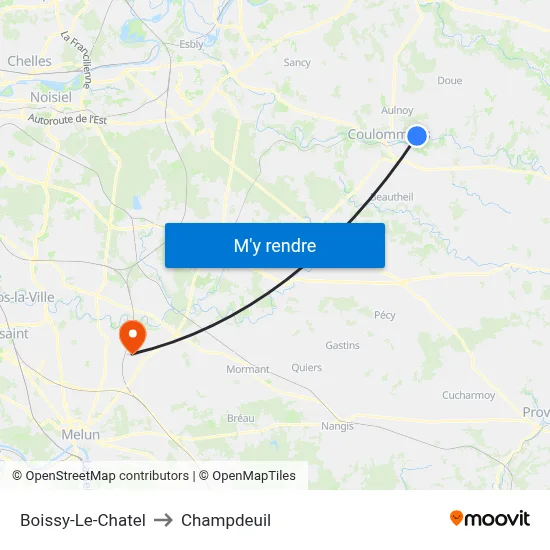 Boissy-Le-Chatel to Champdeuil map