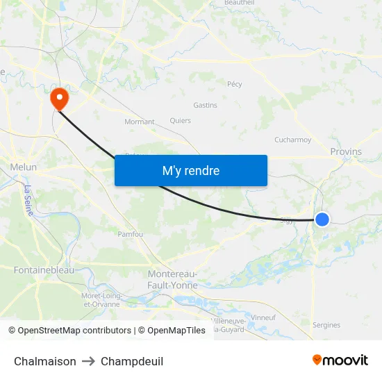 Chalmaison to Champdeuil map