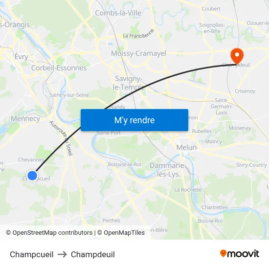 Champcueil to Champdeuil map