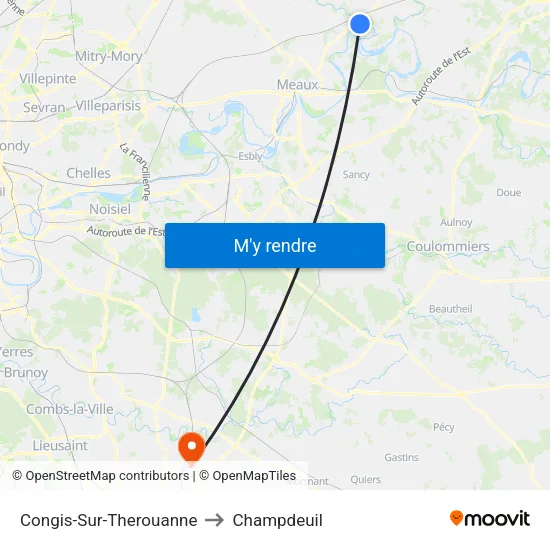 Congis-Sur-Therouanne to Champdeuil map