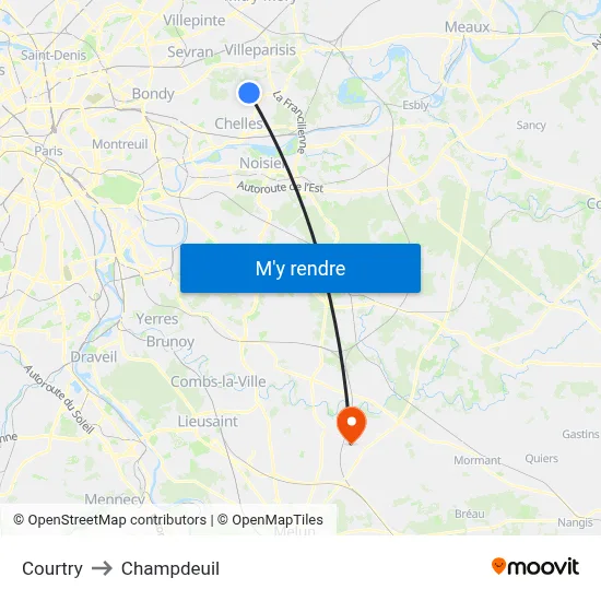 Courtry to Champdeuil map